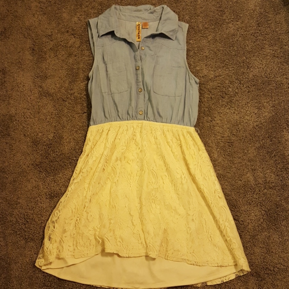 Denim and Lace Dress Size Large